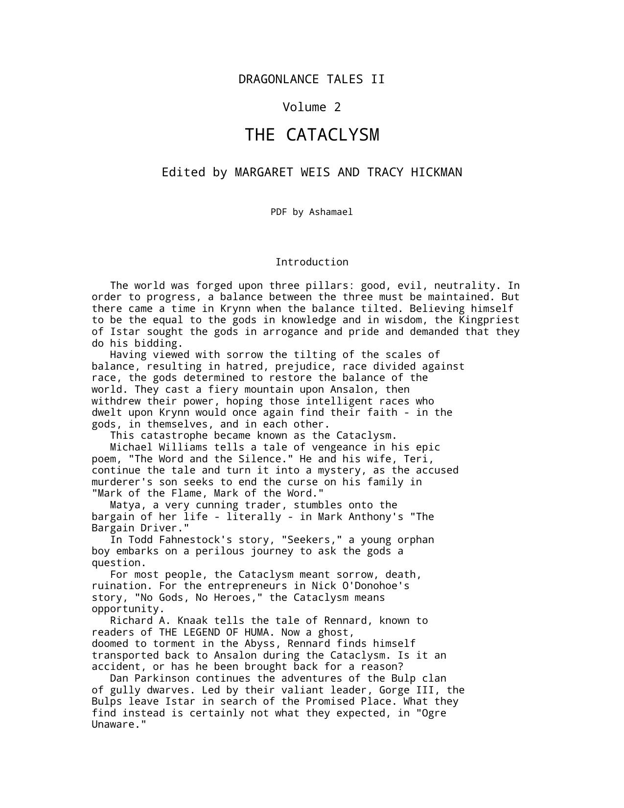 The Cataclysm