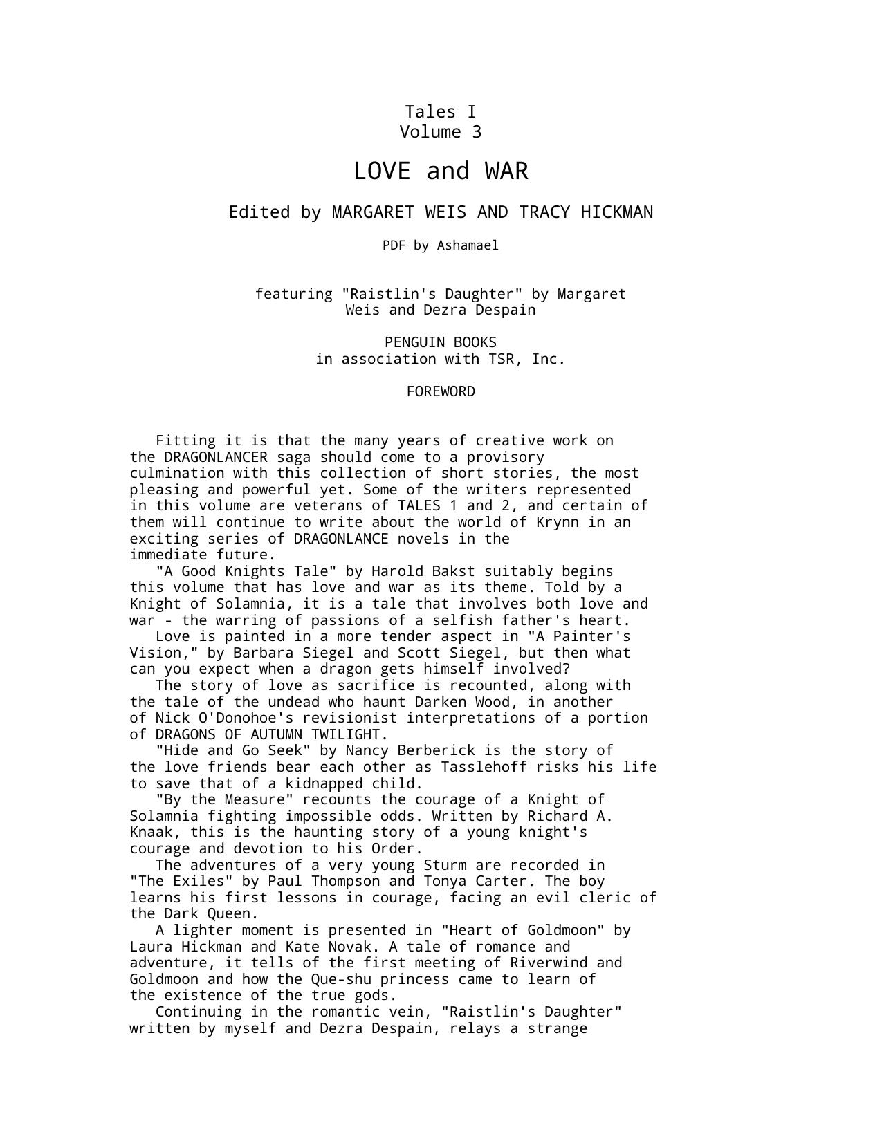 Love and War